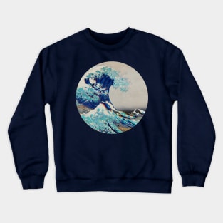 Trippy Aesthetic The Great Wave off Kanagawa circle Crewneck Sweatshirt